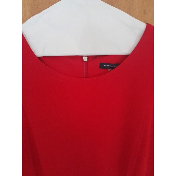 Tommy Hlfiger Sleeveless Aline Red Dress Womens 20 Back Zipper Knee Length - Picture 10 of 16